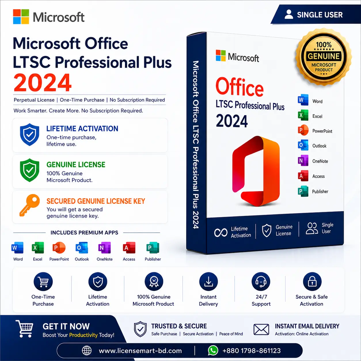 Microsoft Office LTSC Professional Plus 2024 | Perpetual License | Commercial Use | Lifetime Activation