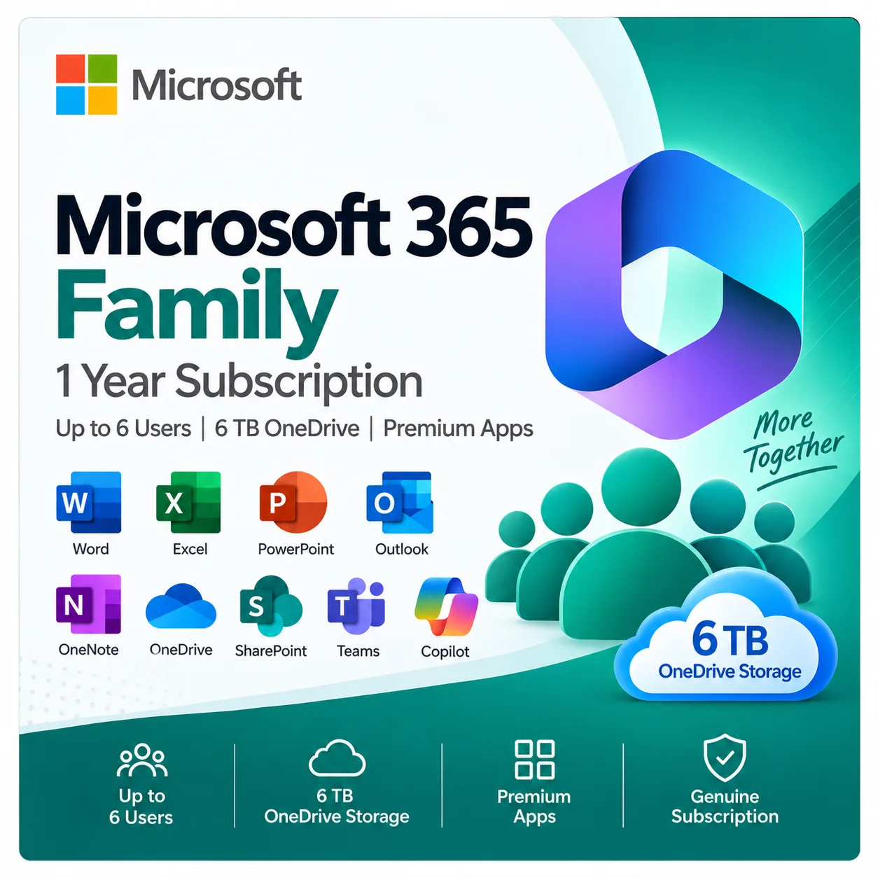 Microsoft 365 Family – Up to 6 Users | Admin Panel