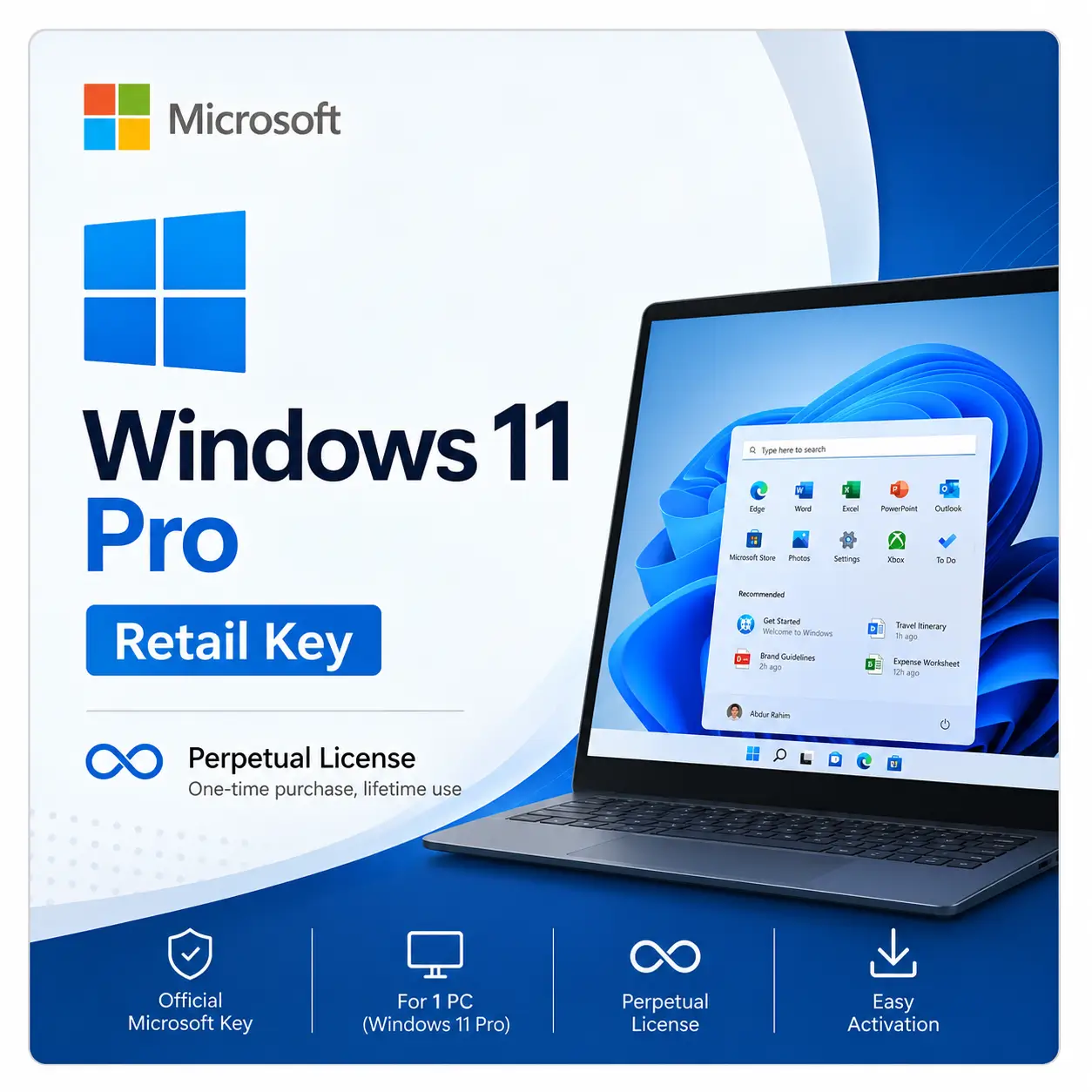 Windows 11 Pro Retail License Key – 1 PC